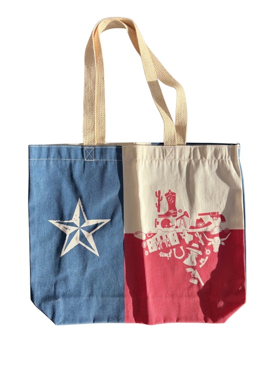 Earthwise Handbags - Texas Flag Canvas Tote Bag